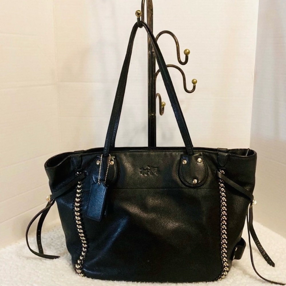 HTF! 💕Vintage! Coach Whipstitch Tatum Shoulder Bag! $1000Thick LEATHER  👜 💕